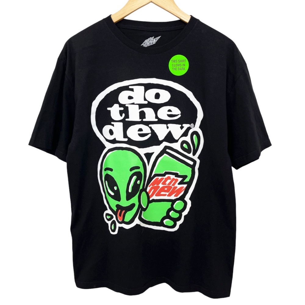 NWOT Glow in the Dark Mountain Dew Do The Dew Alien T-Shirt Unisex Large